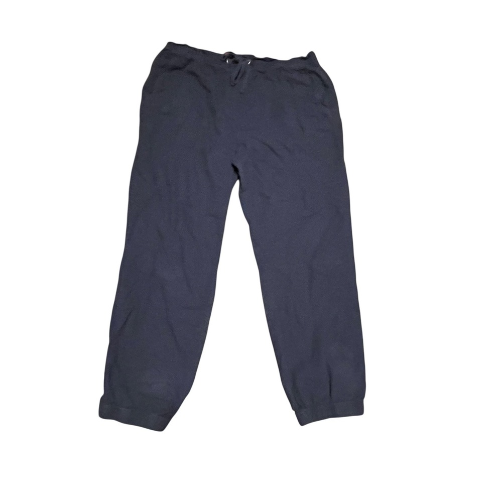 Social Standard Sanctuary Navy Blue Linen Blend Joggers Elastic Waist Pants L